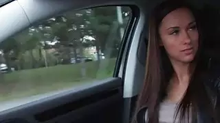 Busty teen fucks stranger in public