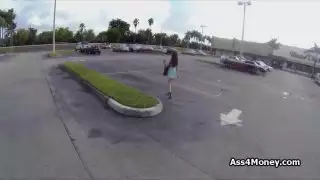 Blown by broke busty teen at parking lot