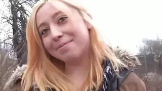 Euro blonde fucks huge cock in public pov