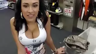 Sexy Latina Tries To Get Away With It At The Pawnshop