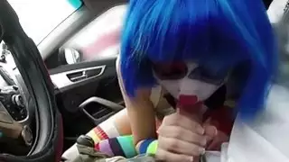 Cosplayer teen Mikayla have outdoor sex