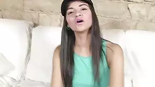 Hot Latina Alicia Poz sucking a big cock deep throat